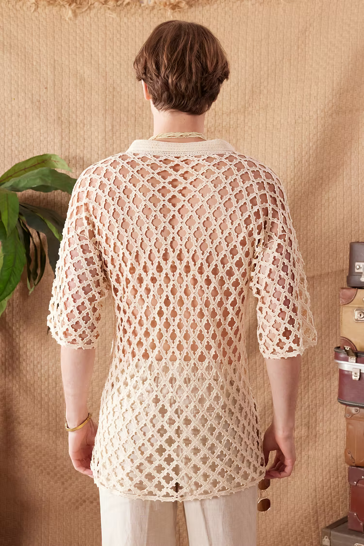 Jack of Club Lace Crochet Shirt