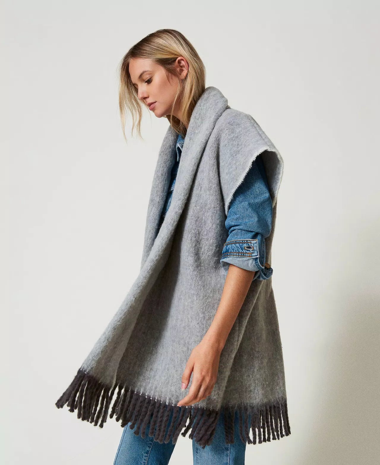 Poncho With Fringes