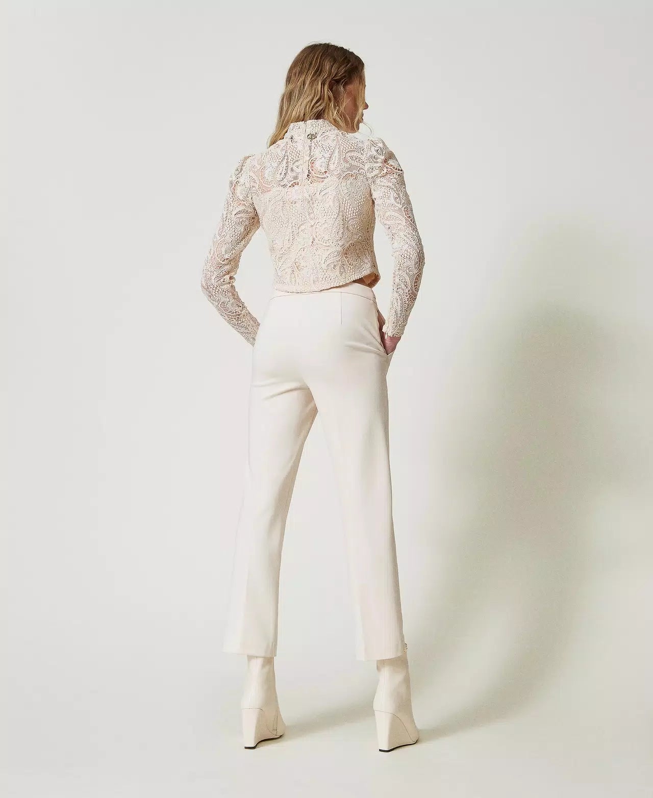 Trousers with Oval T waist strap and crease