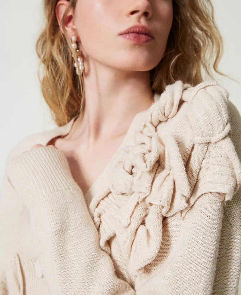 Cardigan with ruffles
