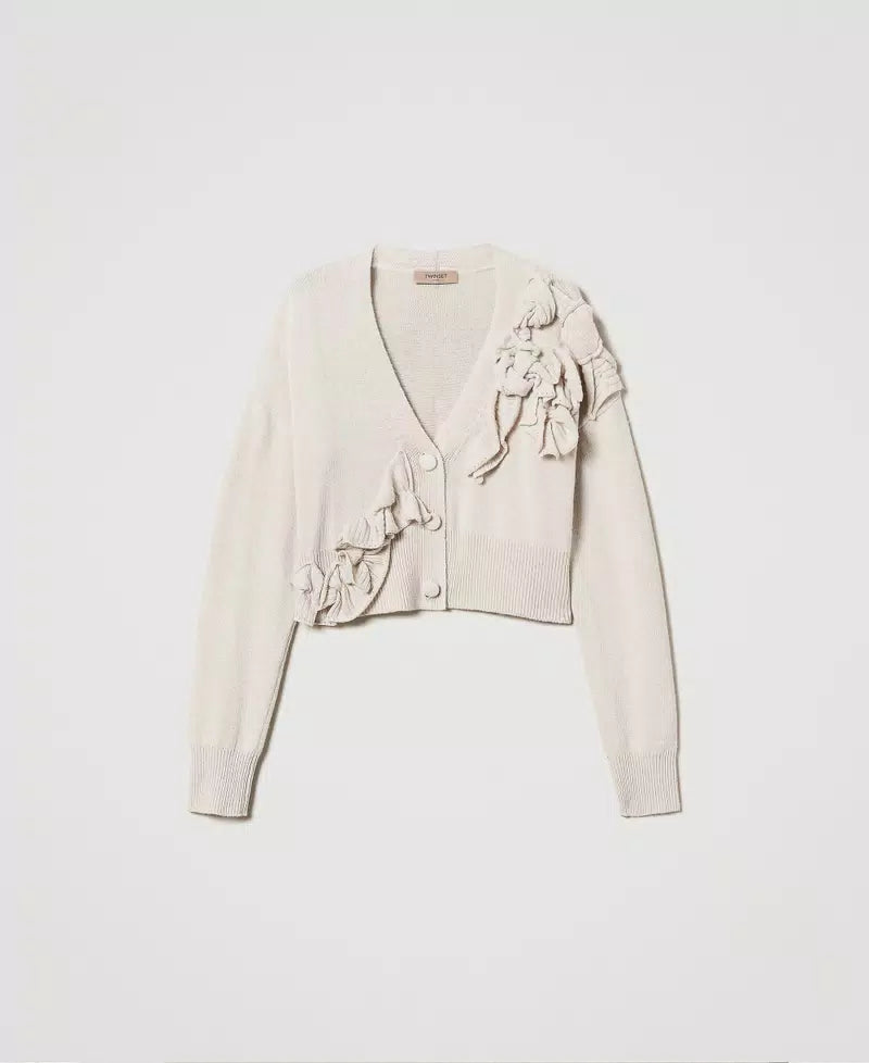 Cardigan with ruffles