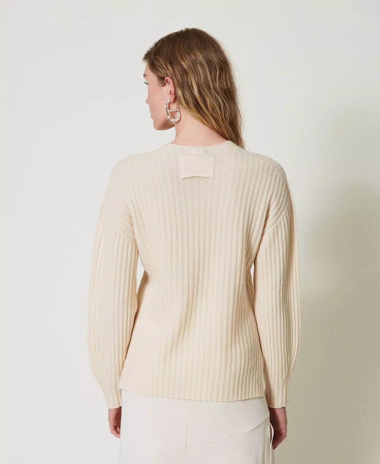 Wool and cashmere ribbed jumper
