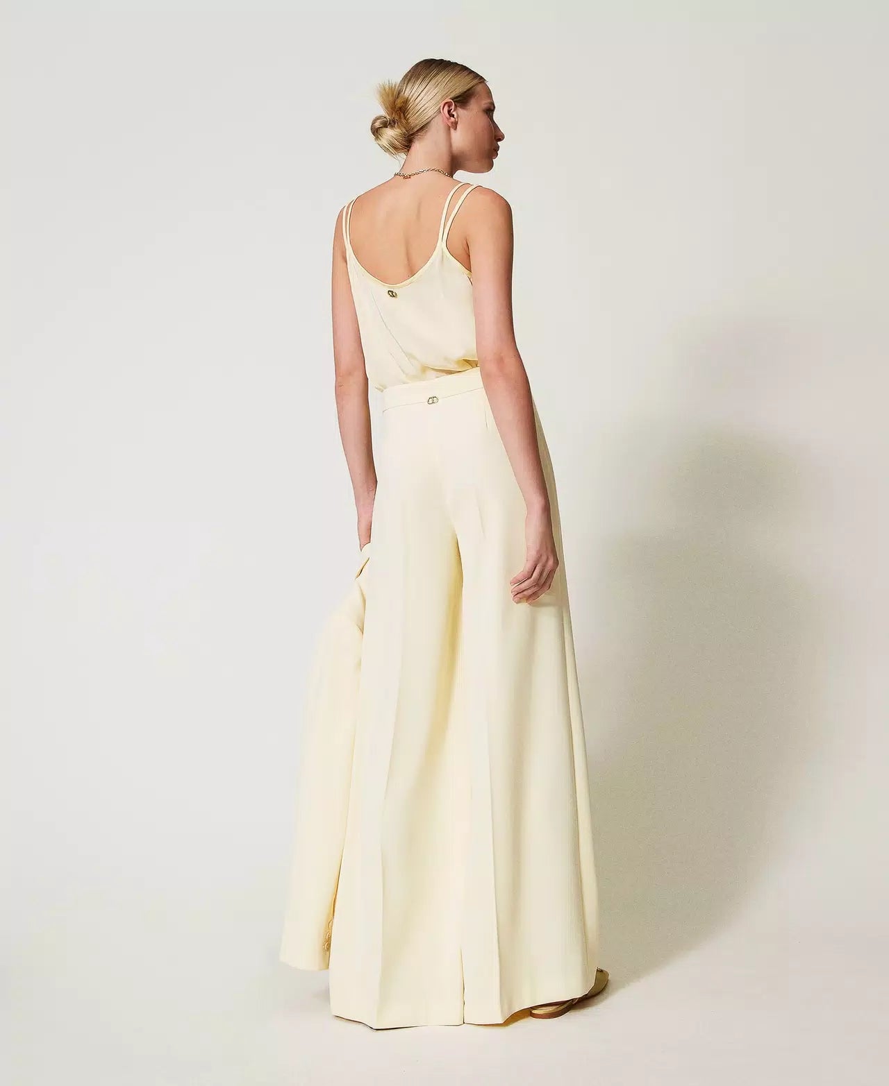 Fluid crêpe palazzo trousers