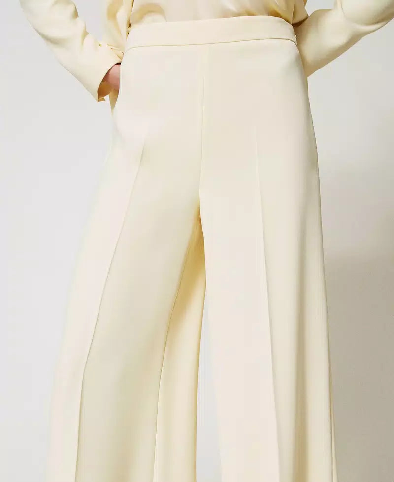 Fluid crêpe palazzo trousers