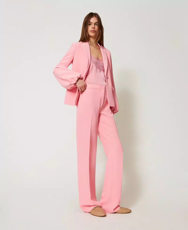 Crêpe flared trousers