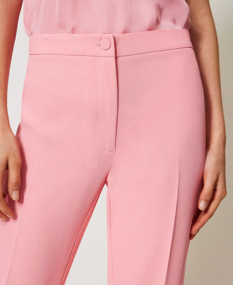 Crêpe flared trousers
