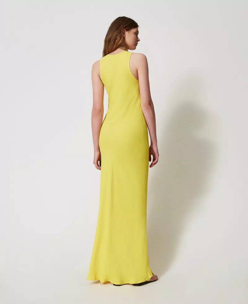 Ischia long georgette cape dress