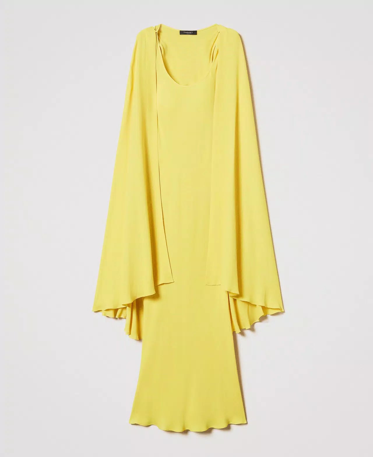 Ischia long georgette cape dress