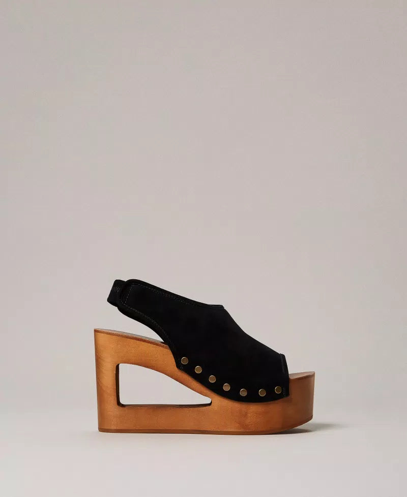 Suede open-toe sandals