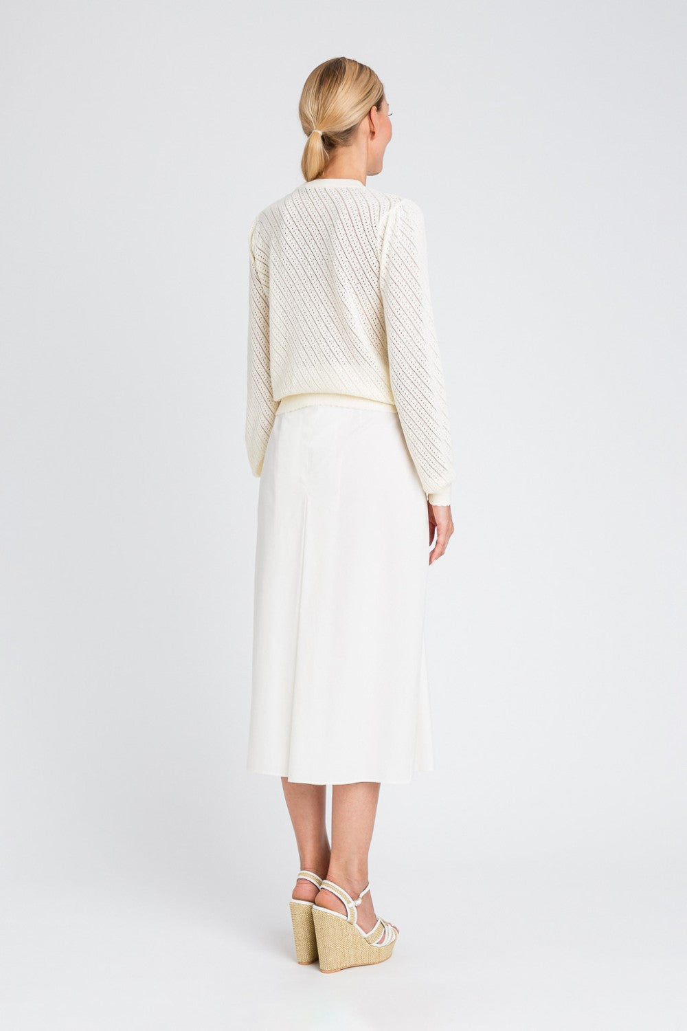 Cotton skirt trousers with belt