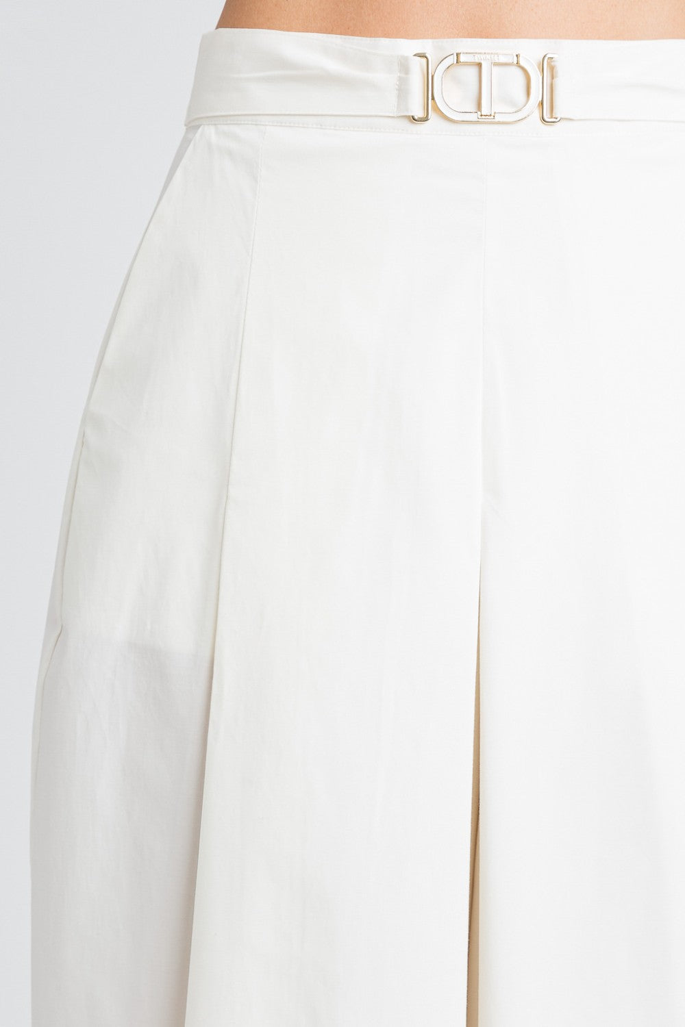 Cotton skirt trousers with belt