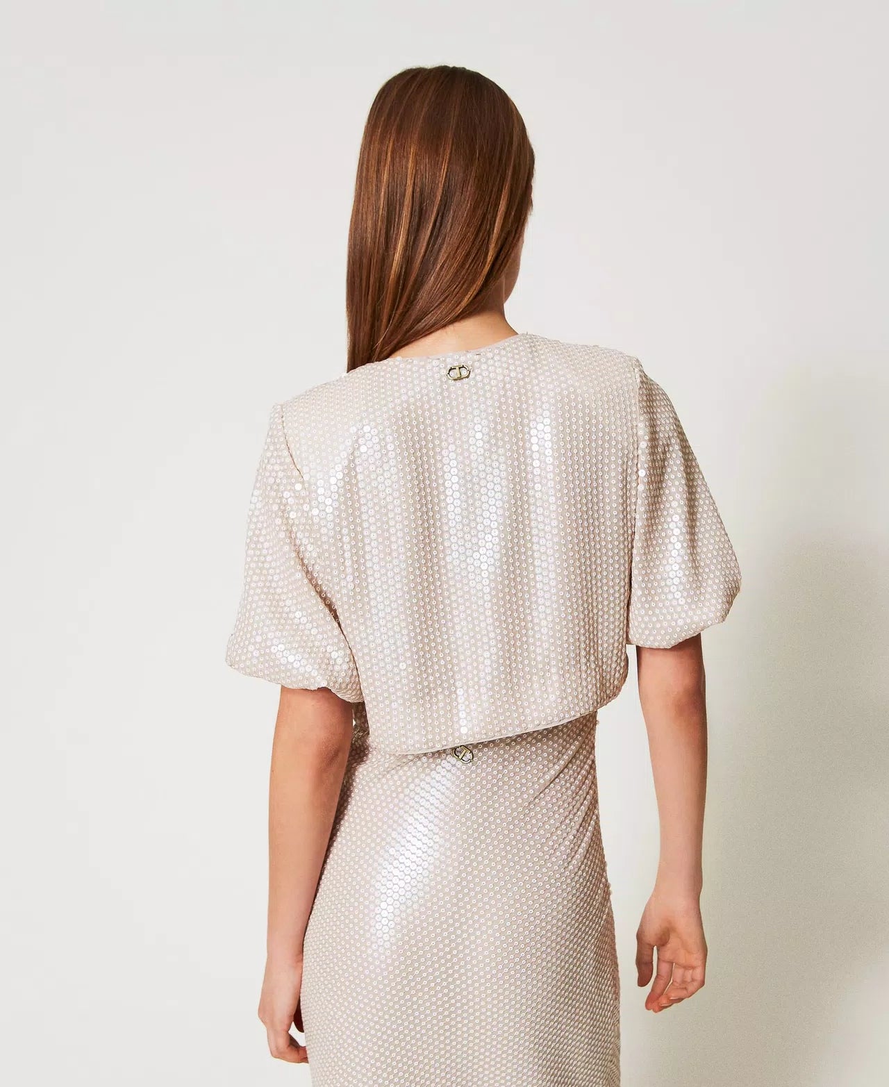 Shrug with sequin embroidery