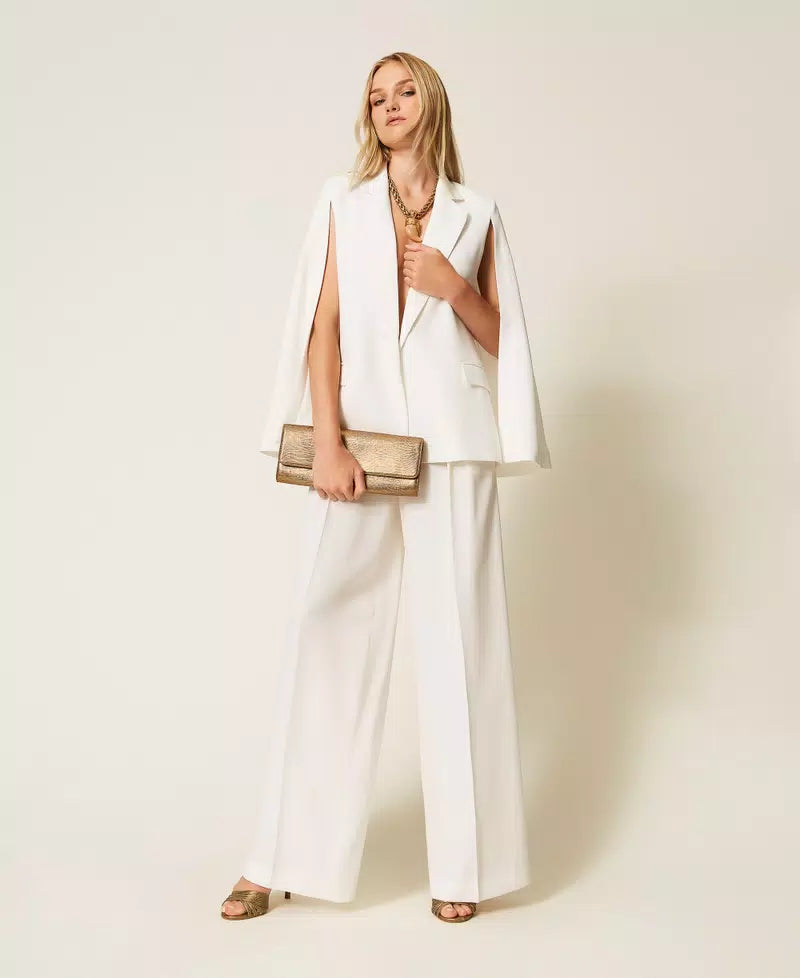 Laminated leather shoulder bag