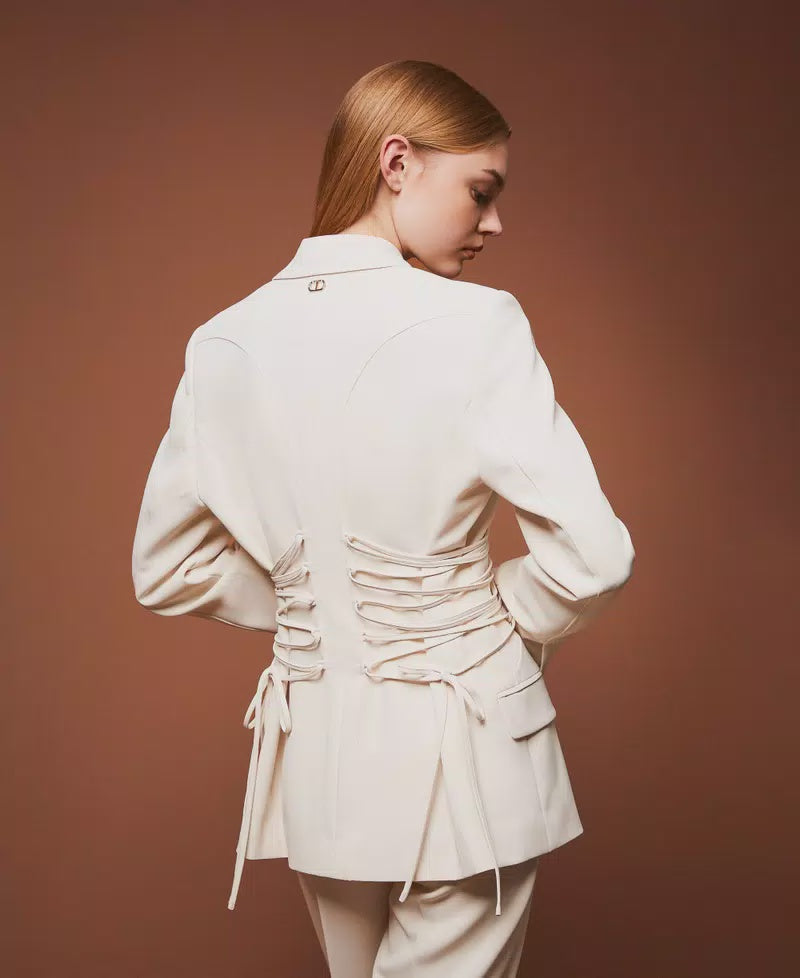 Crêpe cady blazer with ties