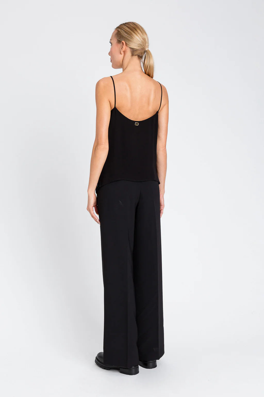 Tank top with sequined fringes