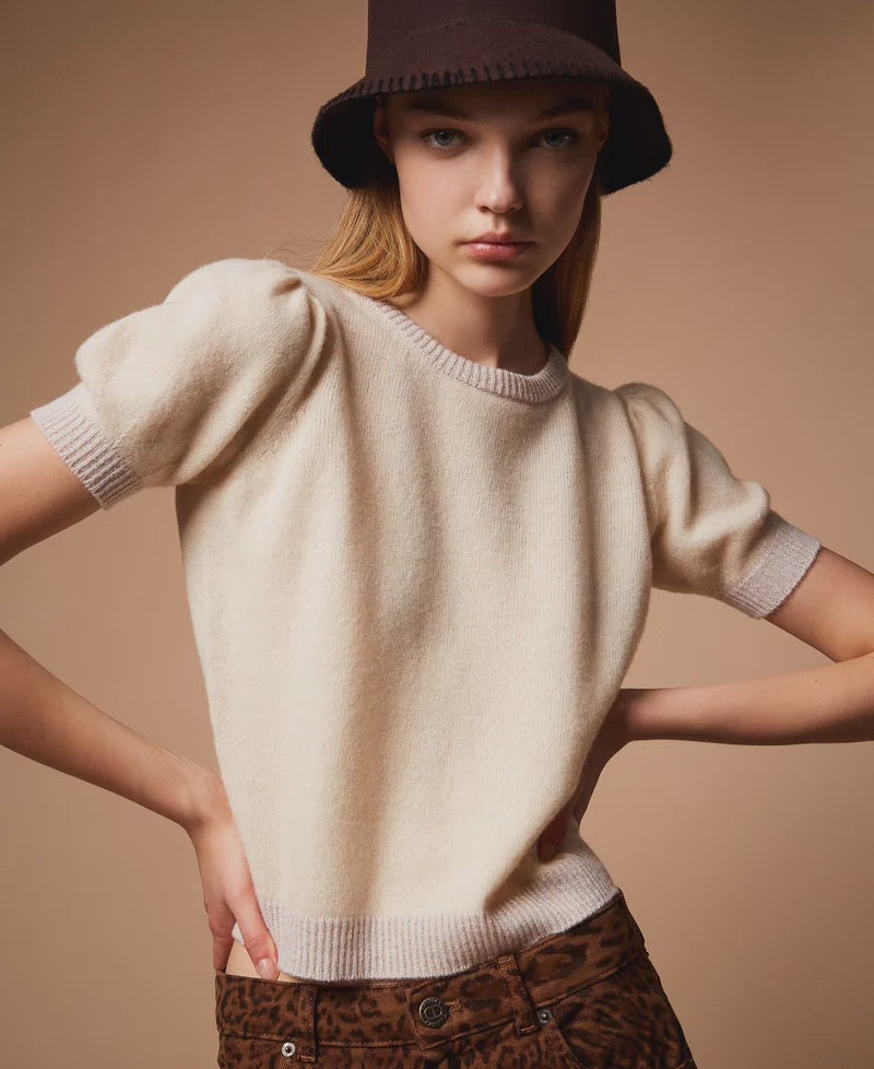 Cashmere blend jumper with lurex