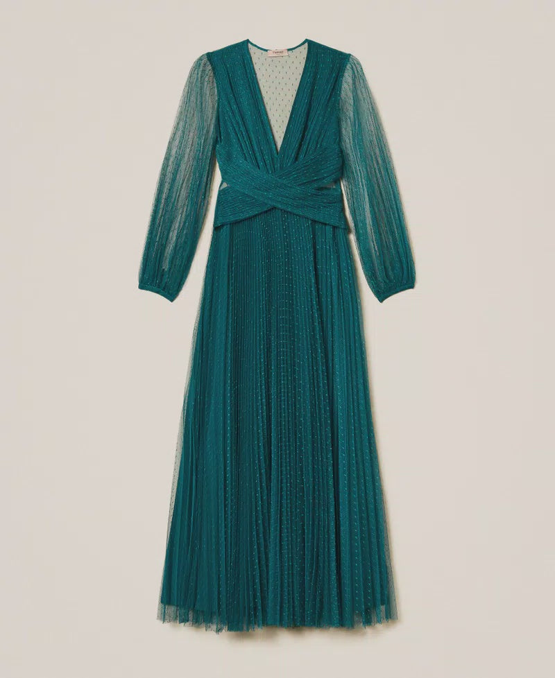 Long plumetis tulle dress