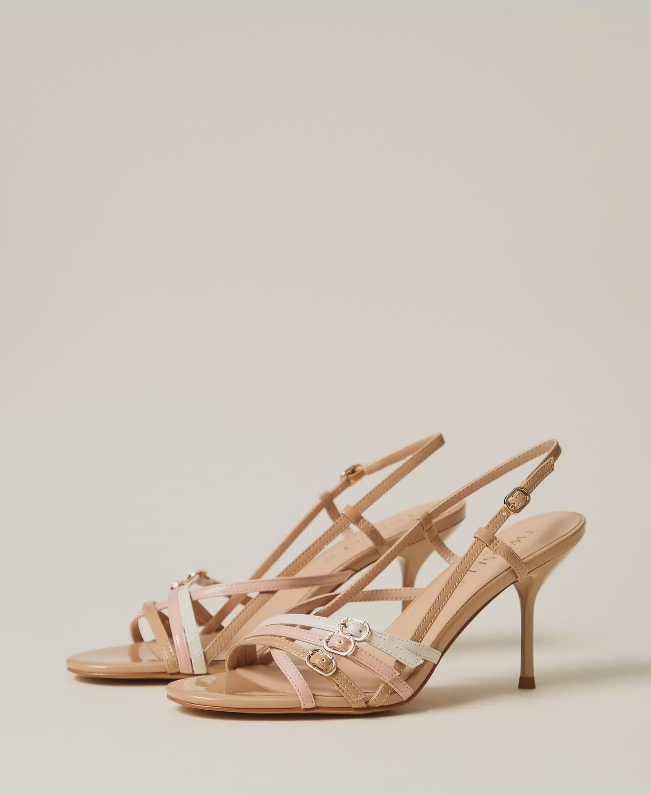 High heeled sandals with straps