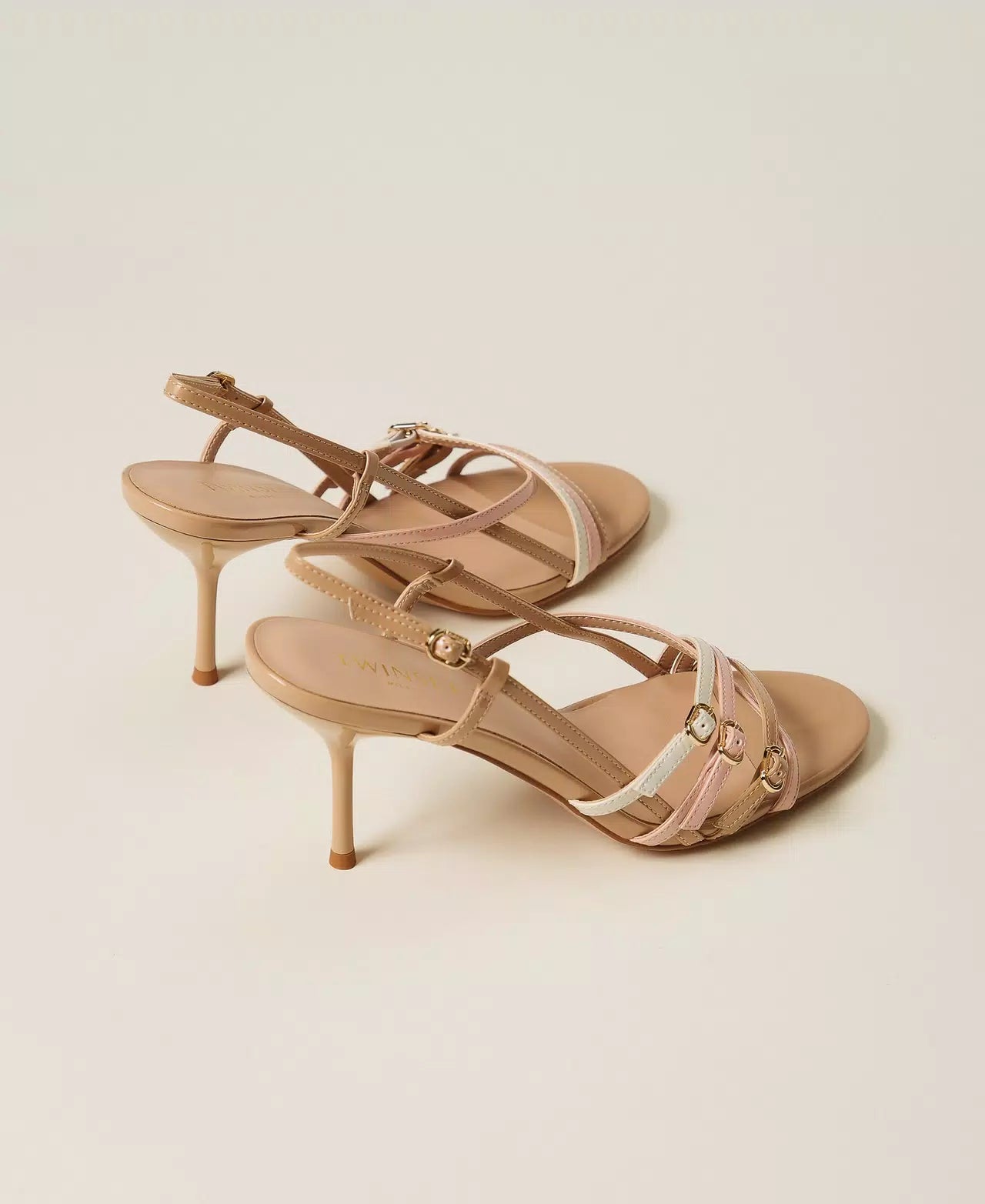 High heeled sandals with straps