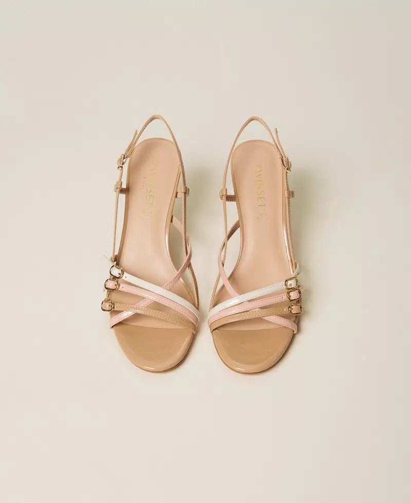 High heeled sandals with straps