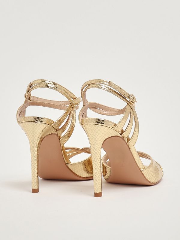 Laminated leather sandals