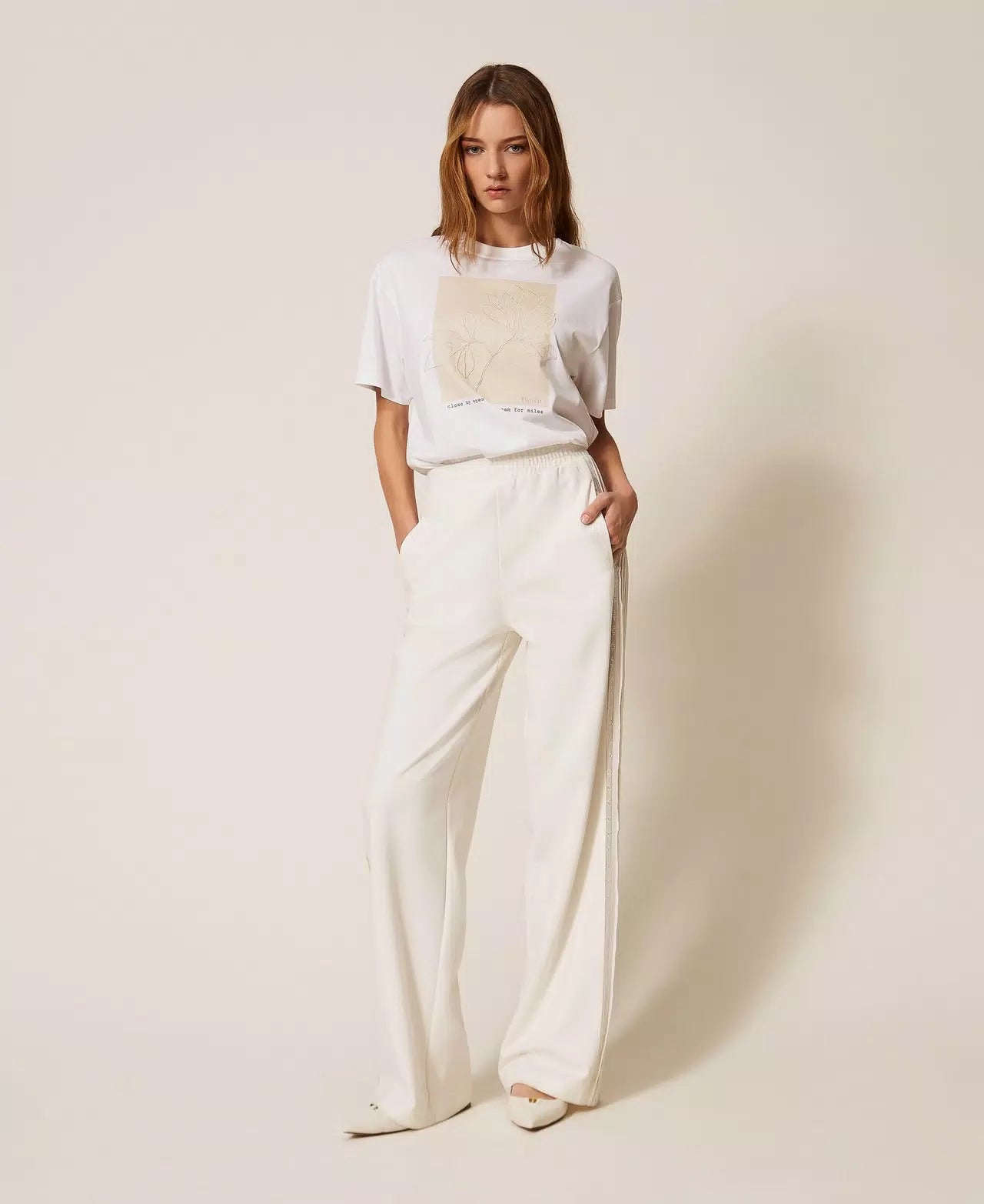 Recycled crêpe de Chine trousers