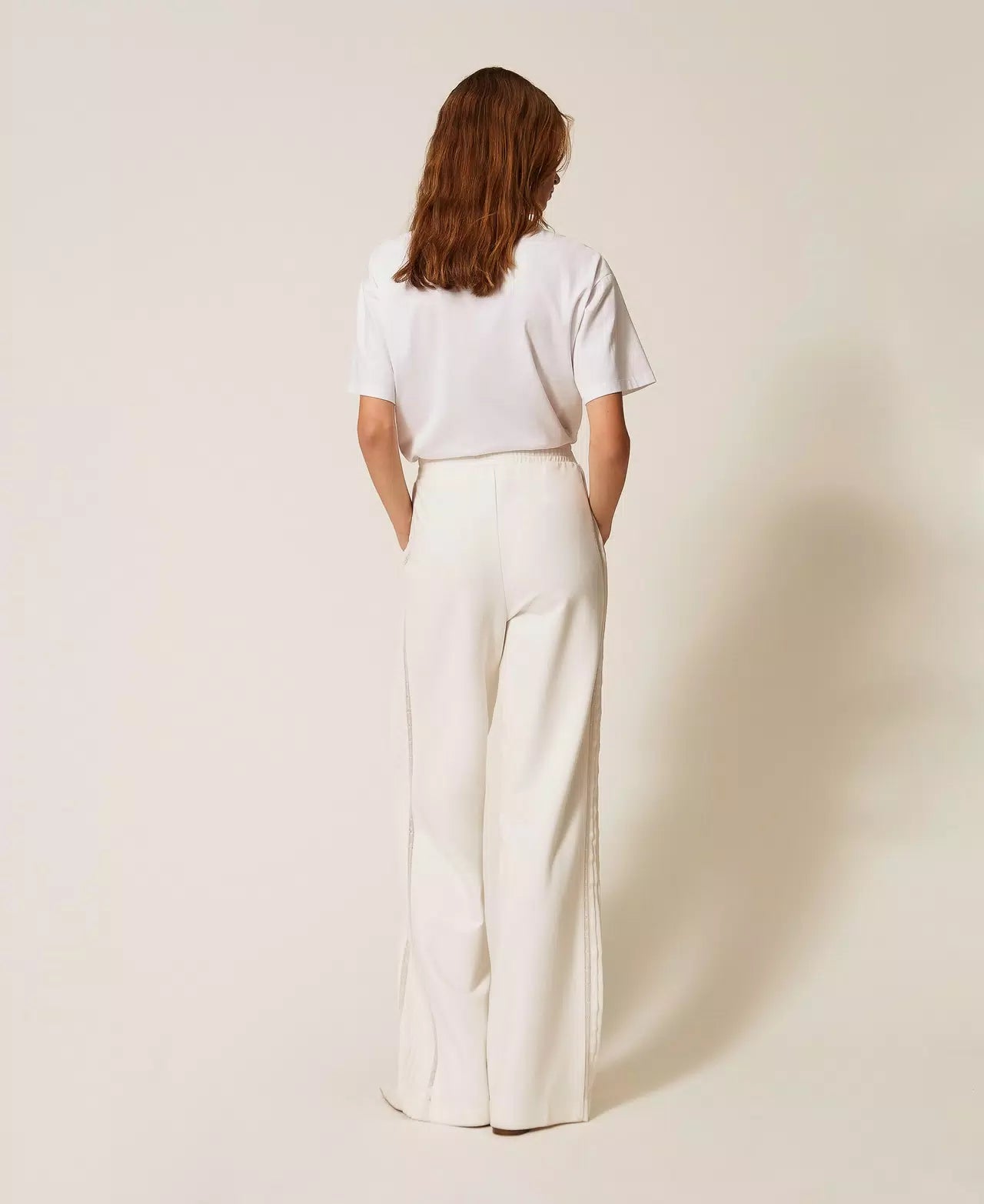 Recycled crêpe de Chine trousers