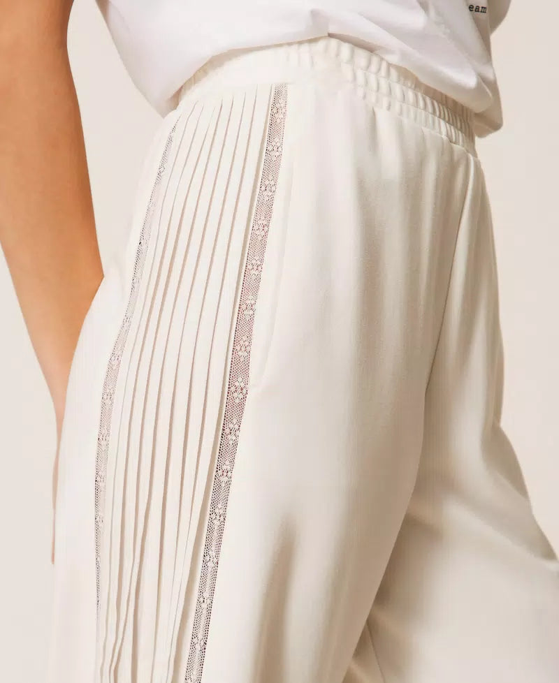 Recycled crêpe de Chine trousers