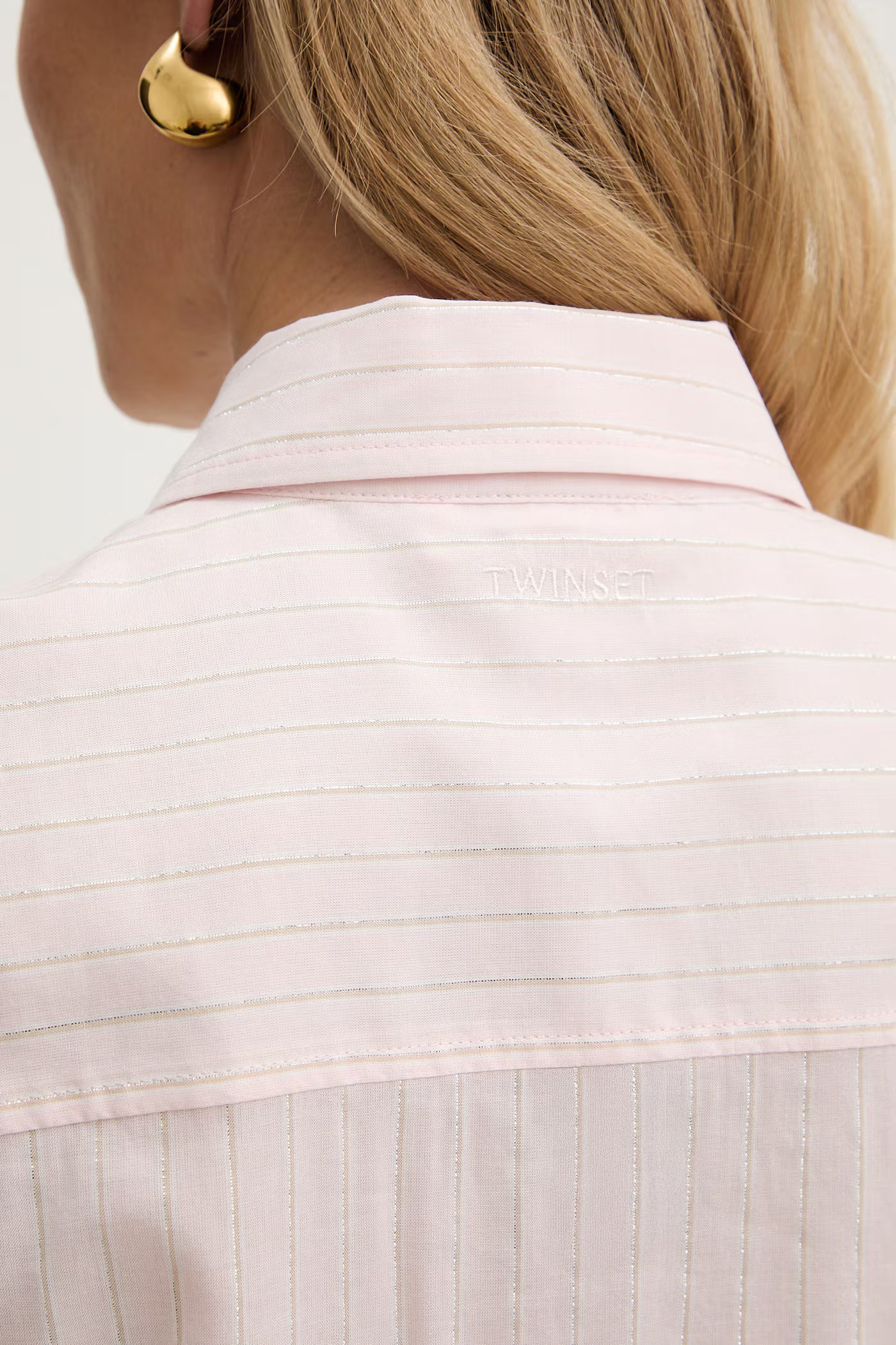 Striped poplin shirt