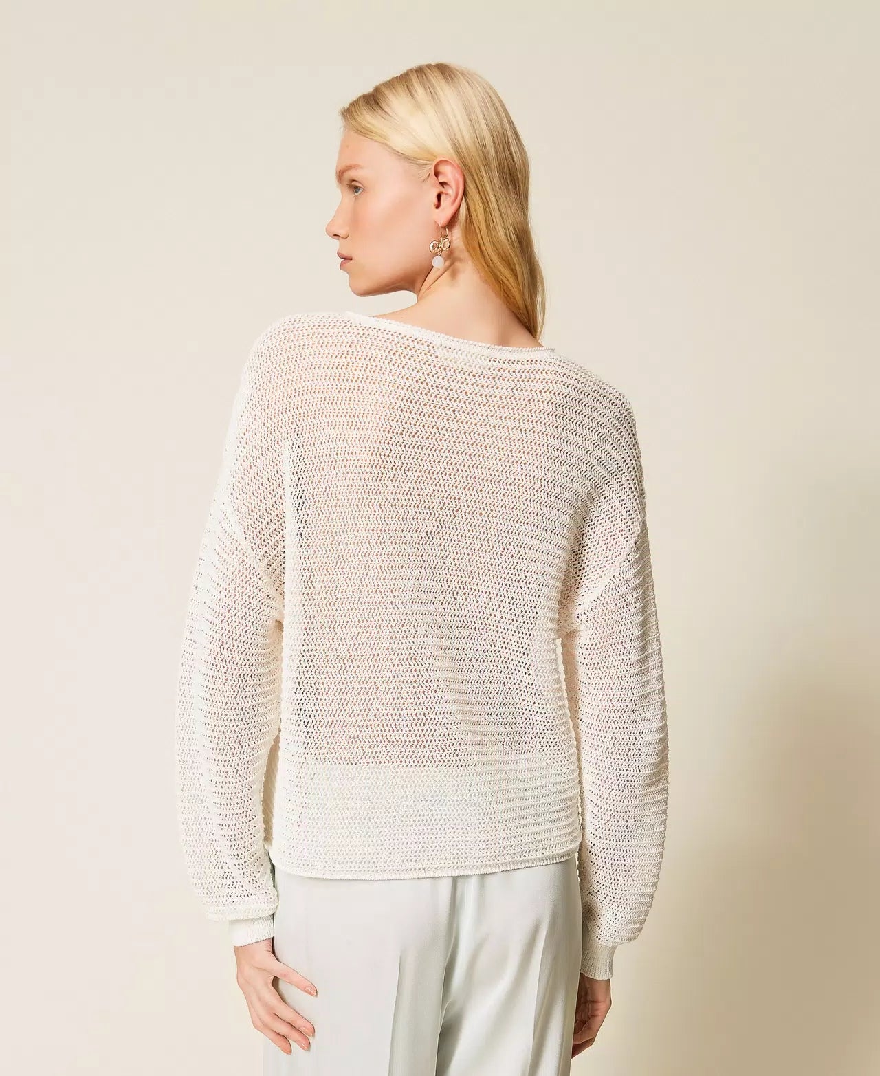 Mesh jumper with hand embroidered details