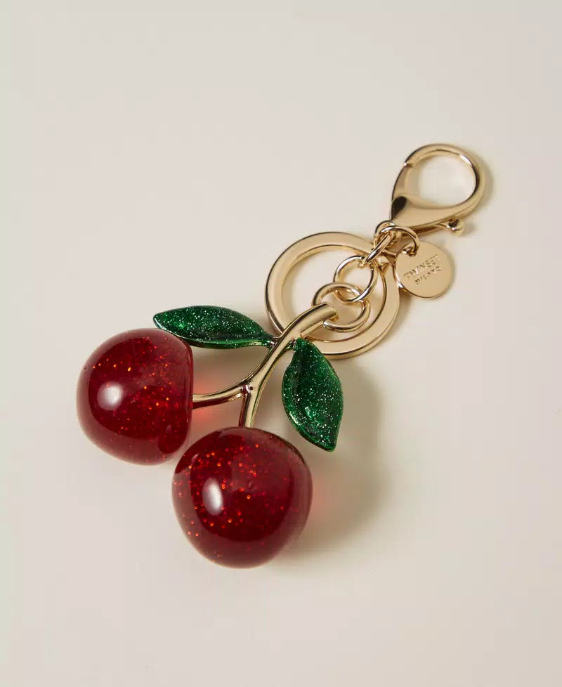 Key ring with resin cherries