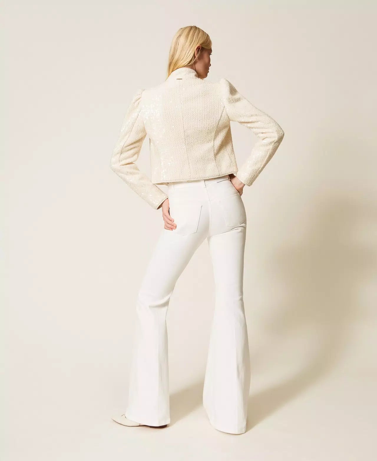 Cotton bull flared trousers