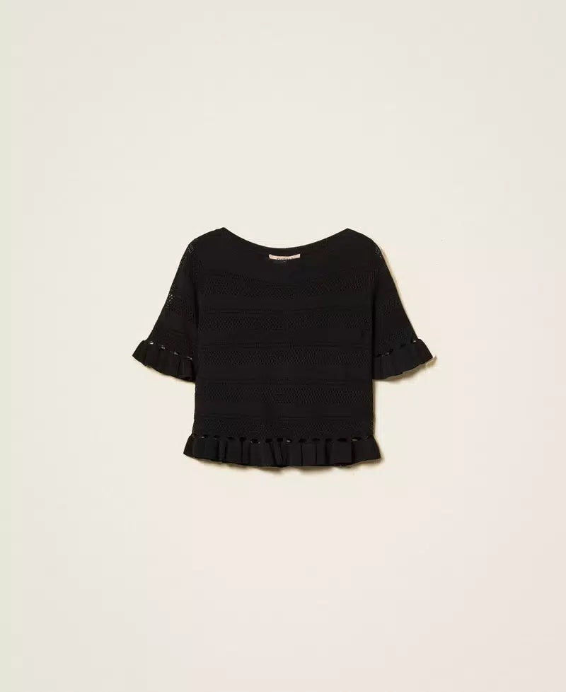 Black jumper with ruffles