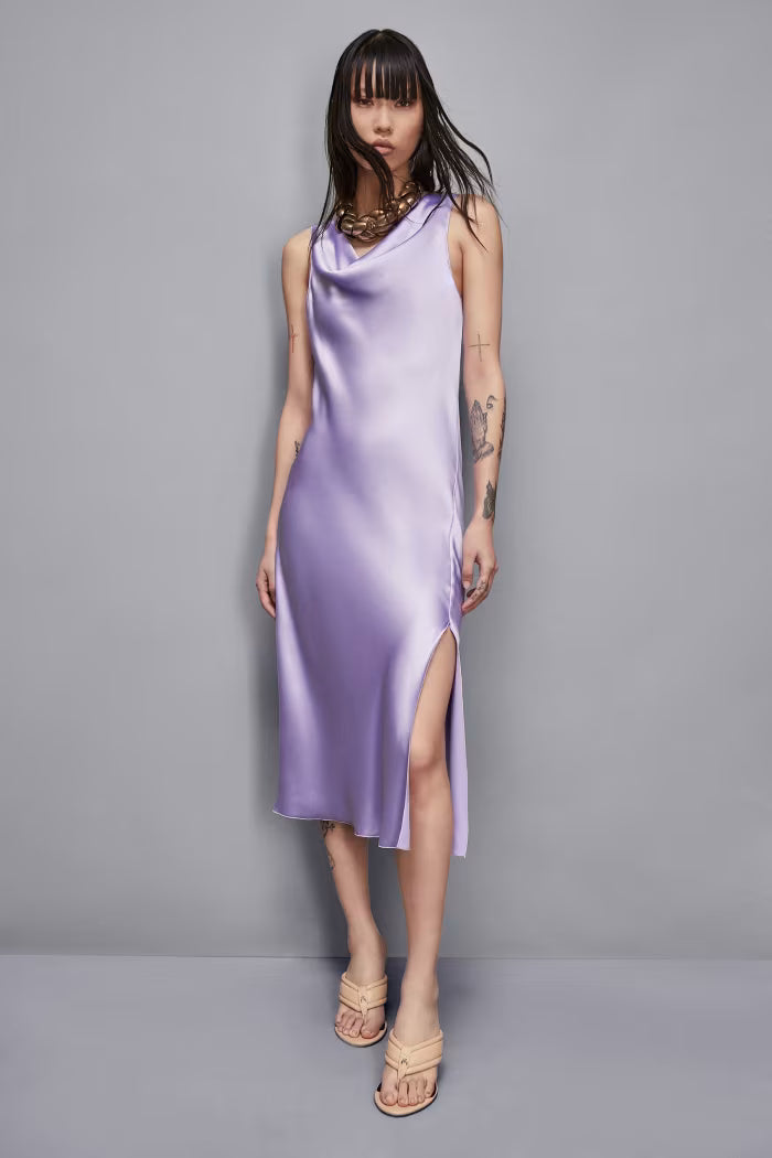 Satin waterfall dress