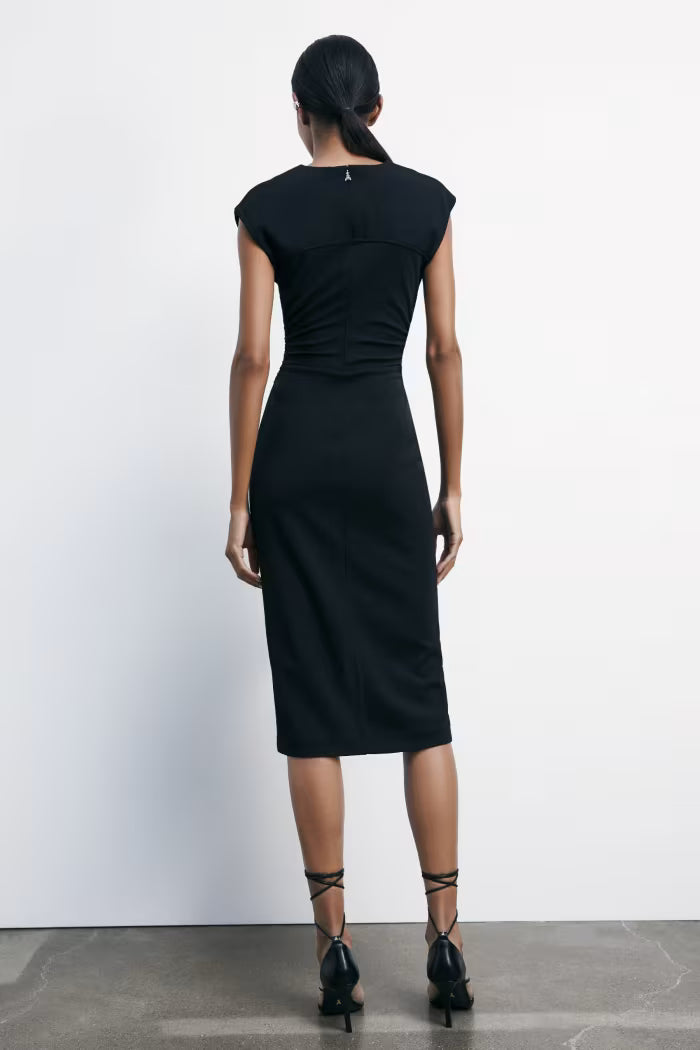Sleeveless midi sheath dress