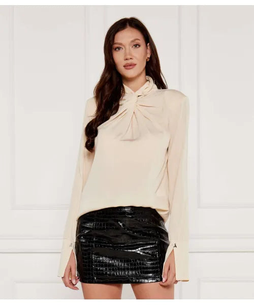 High neck crepe blouse