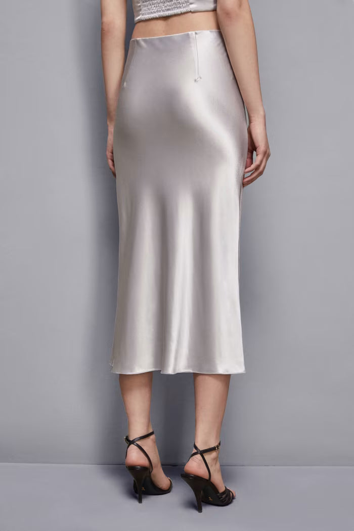 Fluid satin skirt