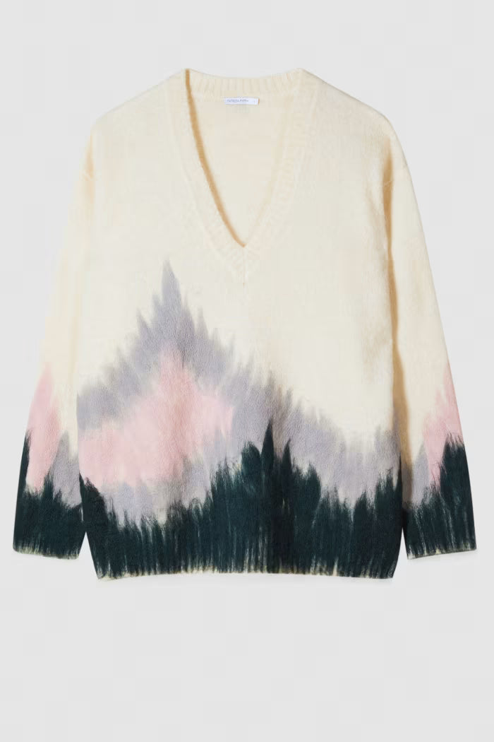 Oversized soft sweater with pattern