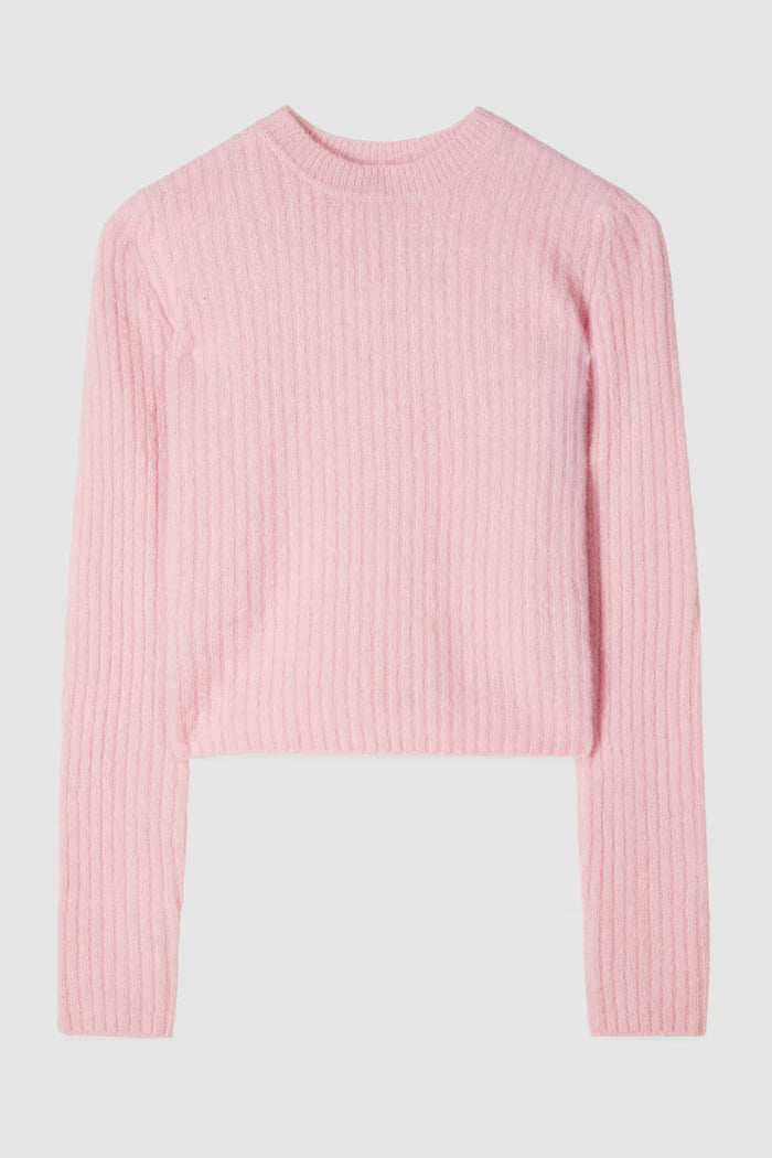 Ribbed crew neck sweater