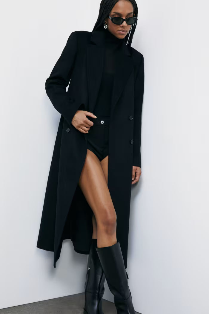 "ESSENTIAL" long coat with belt