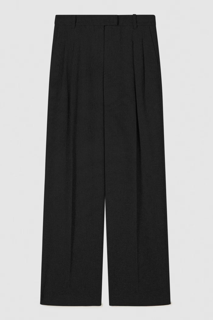 Fluid pants with pleats black