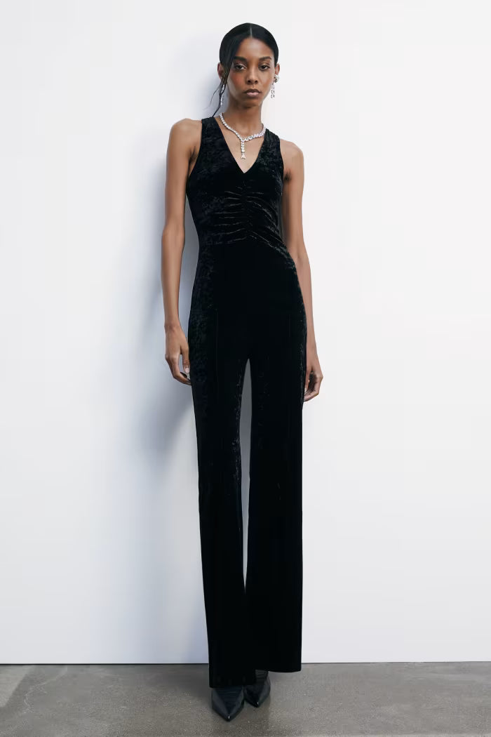 "ESSENTIAL" velvet jumpsuit