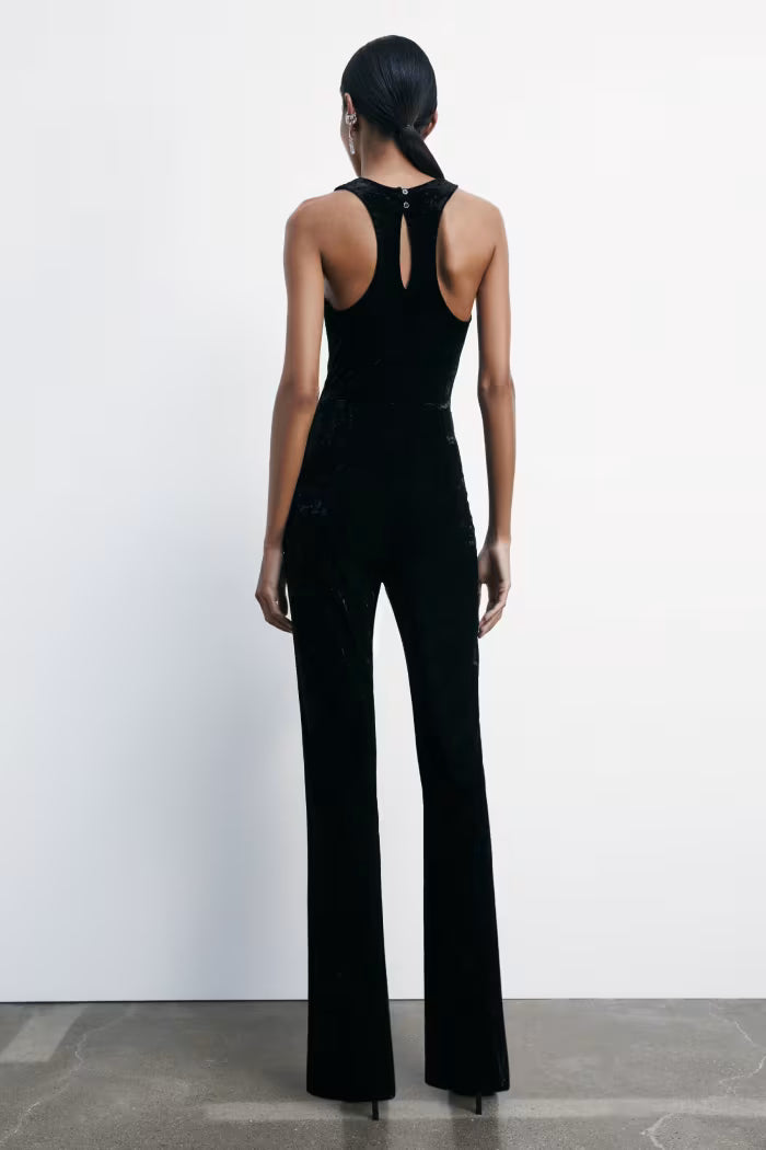 "ESSENTIAL" velvet jumpsuit