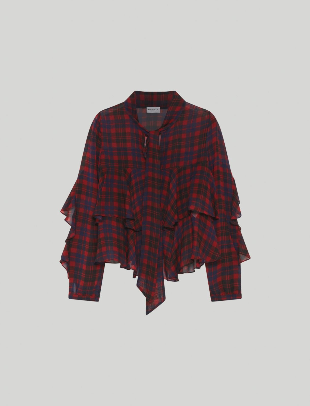 Georgette flounced shirt