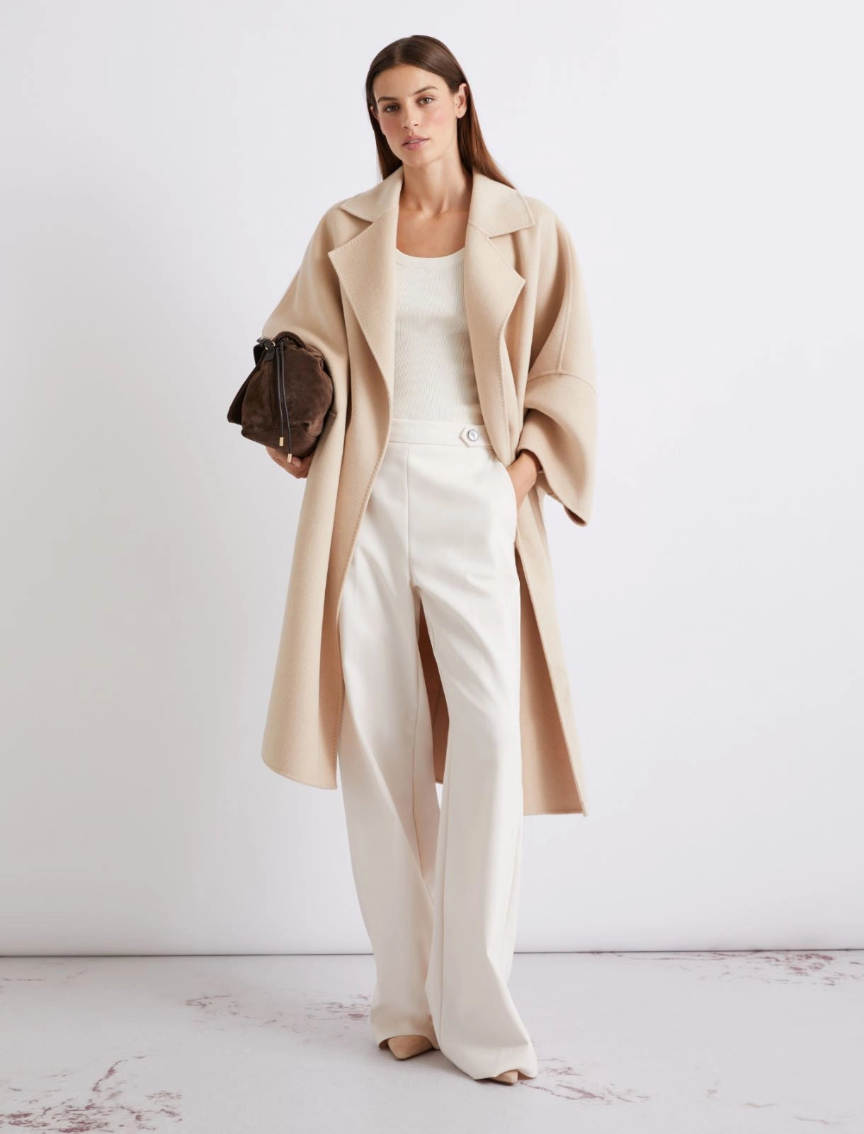 Stretch cotton-blend trousers