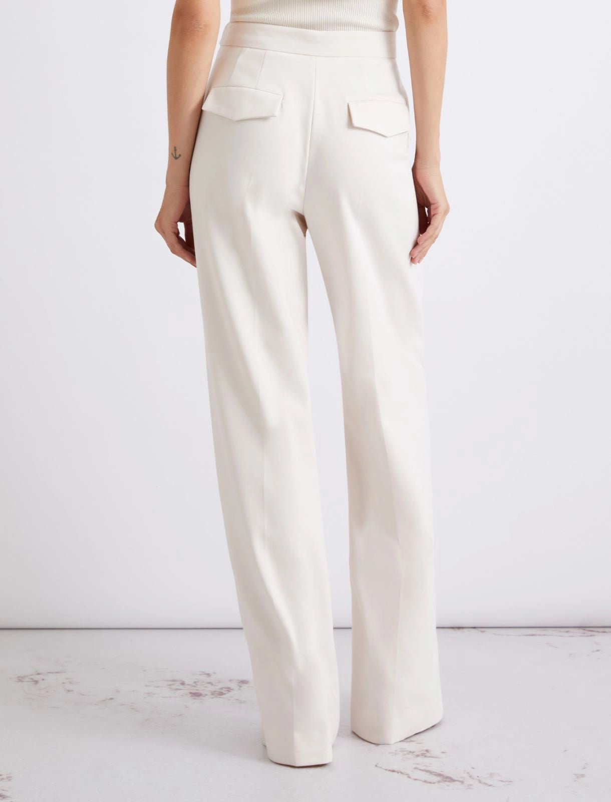 Stretch cotton-blend trousers