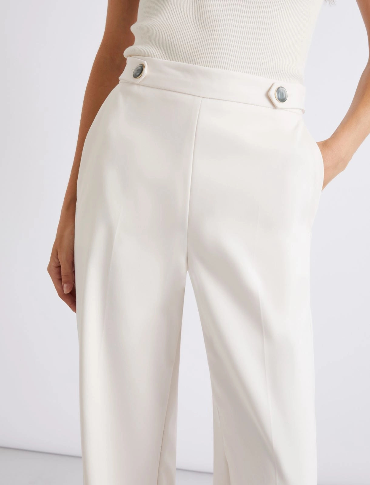 Stretch cotton-blend trousers