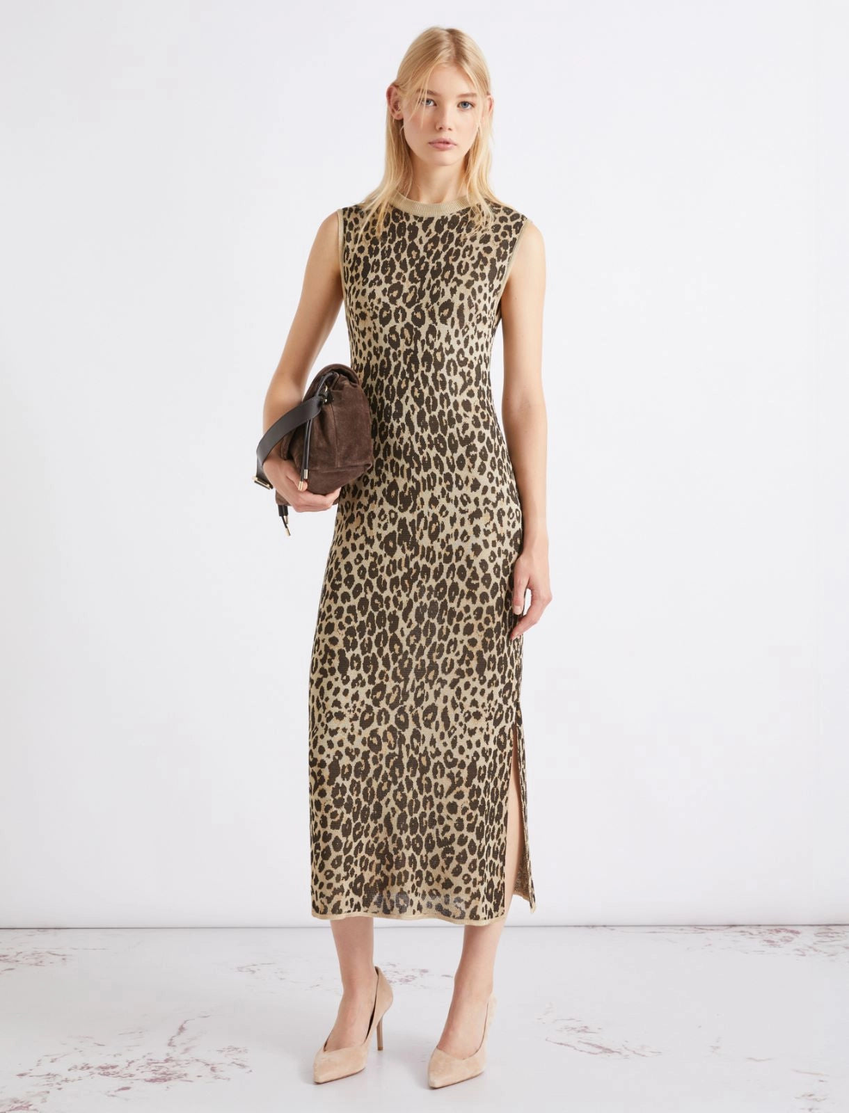 Jacquard knit midi dress