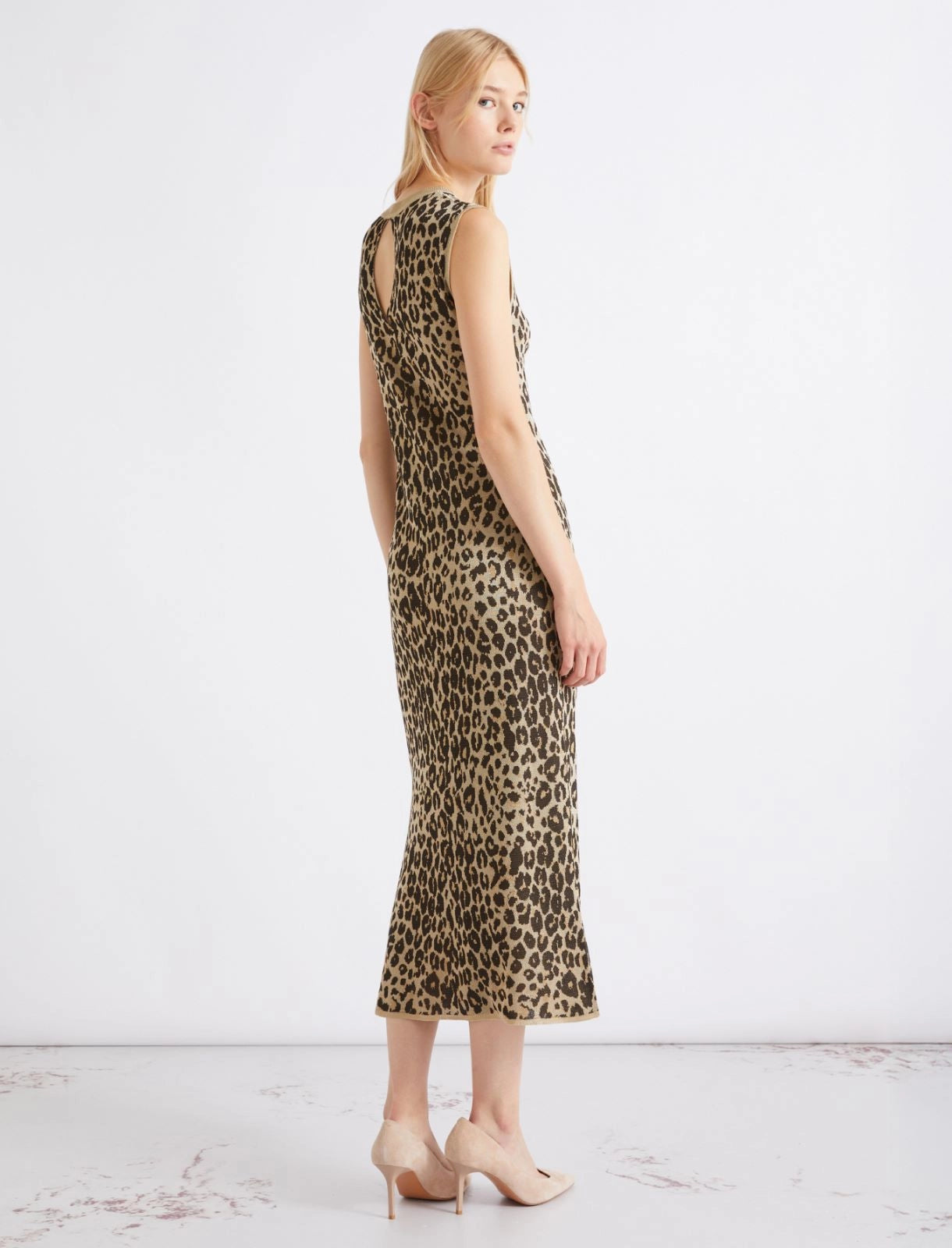 Jacquard knit midi dress