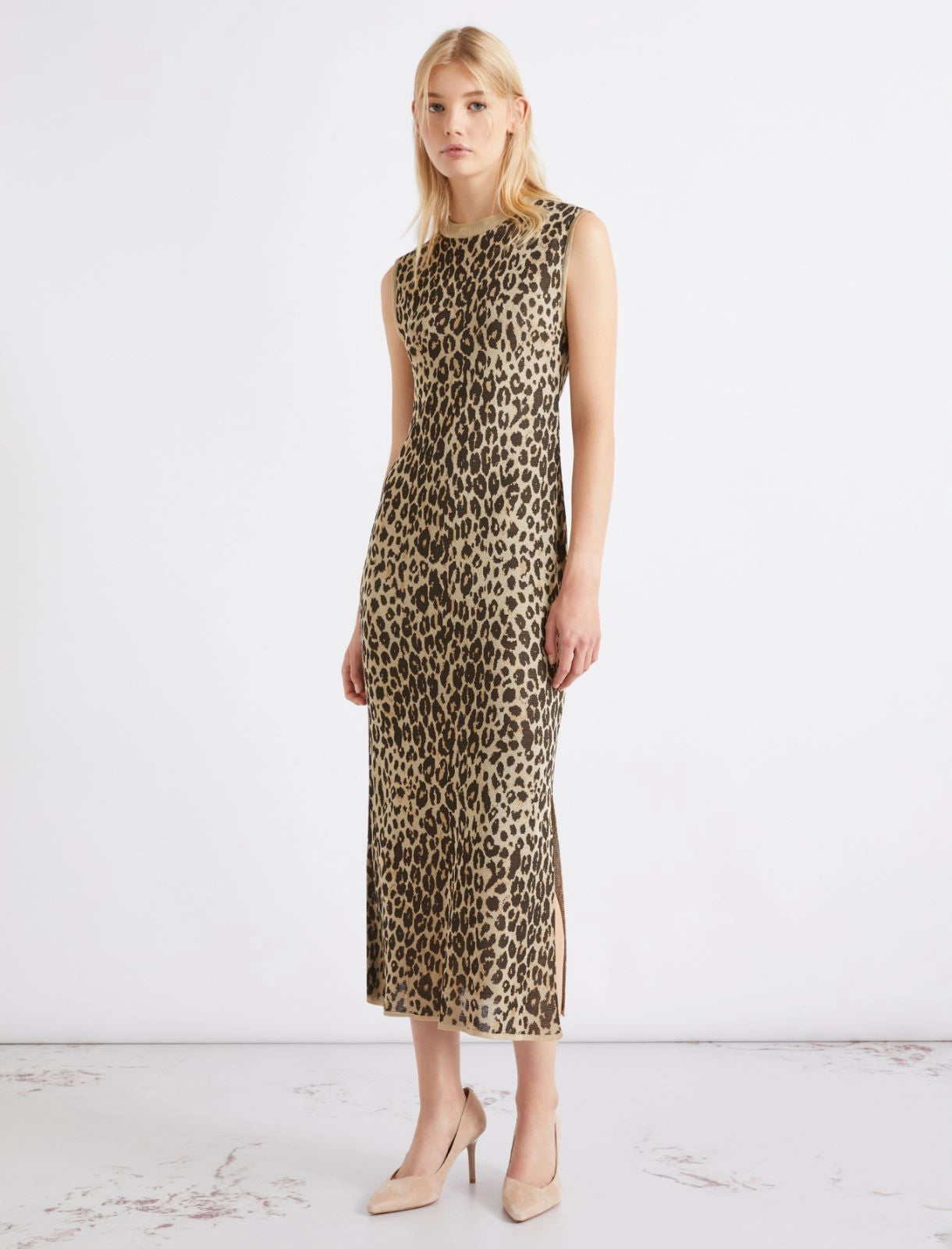 Jacquard knit midi dress